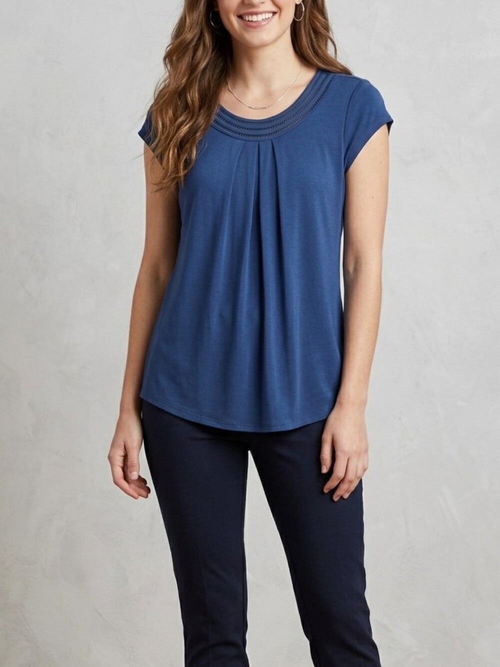 Daniel Rainn Dark Blue Short Sleeve Top